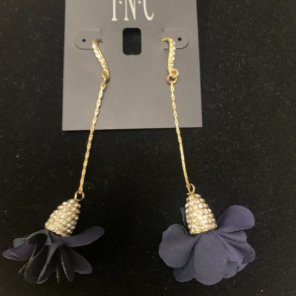 INC International Concepts Jewelry - Gold and Black Flower Drop Earrings